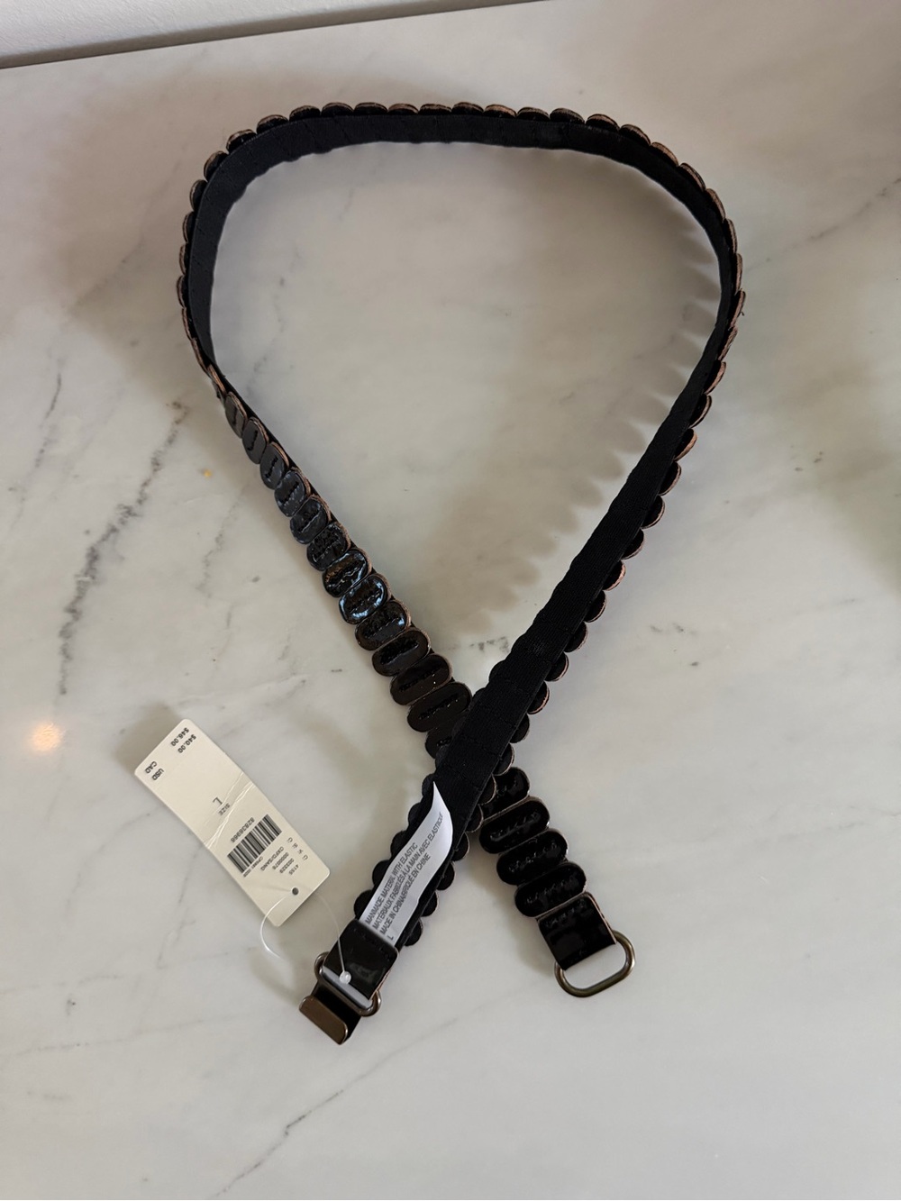 Anthropologie Black Elastic Stretch Belt NWT - Picture 2 of 3